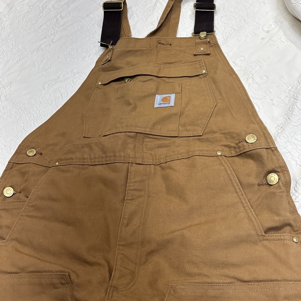 Carhartt OR4393-M Loose Fit Firm Duck Quilt Insulated Bib Overall Size M